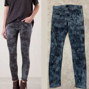 Mother Denim Looker Spontaneous Combustion Grey Tie Dye Skinny Jeans Women’s 26